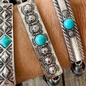 Aztec Boho Western Concho Stretch Bracelet
